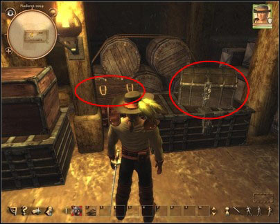 There are few chests in the warehouse, which you have to open and see whats inside - Nadoret - for Rogues - p. 2 | Main quests - Main quests - Drakensang: The River of Time Game Guide