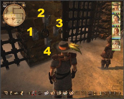 1. Lever to: the boars cell / 2. the wolves cell / 3. the bears cell / 4. the jailer - Customs Stronghold - p. 2 | Main quests - Main quests - Drakensang: The River of Time Game Guide