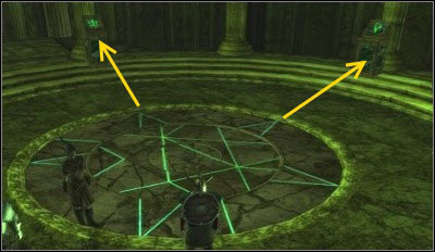 Outer pentagrams tops have to point the pedestals. - Elven Forest - p. 3 | Main quests - Main quests - Drakensang: The River of Time Game Guide
