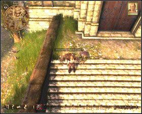 There are two lazybones (M3, 13) who harass her - Nadoret - p. 1 | Side quests - Side quests - Drakensang: The River of Time Game Guide