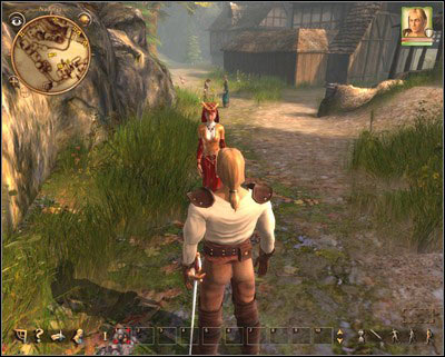 Elegant lady walks in the town (especially in its southern part). You can wait for her next to the blacksmith Tarno. She should go that way.. - Nadoret - p. 2 | Side quests - Side quests - Drakensang: The River of Time Game Guide