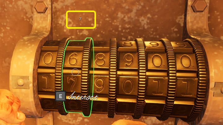 Fortunately, you don't have to remember these numbers, because when you return to the lock, the appropriate hint will be displayed at the top - in this case, the position is 2 and the code number is 7 - Dread Hunger: Armory - how to get there? - FAQ - Dread Hunger Guide