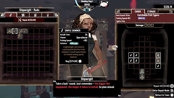 Price: $75 - buyable from the Shipwright in Greater Marrow - Dredge: List of all Rods - Basics - Dredge Guide