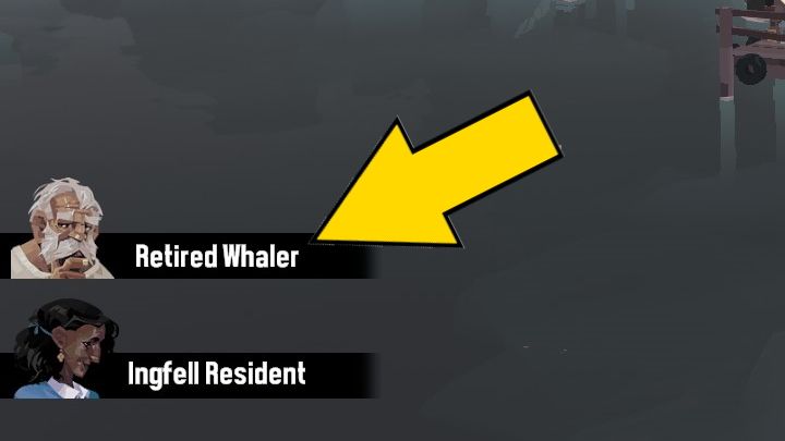 Talk to the Retired Whaler in Ingfell and give him the memento - Dredge: Hermitage - Pursuits - Dredge Guide