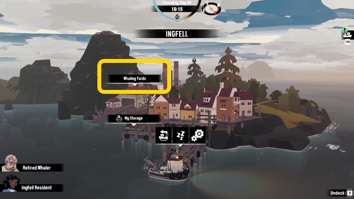 After the last conversation and finishing the Pursuit, you will gain access to Whaling Yards, where you can purchase Packed Explosives - Dredge: Hermitage - Pursuits - Dredge Guide