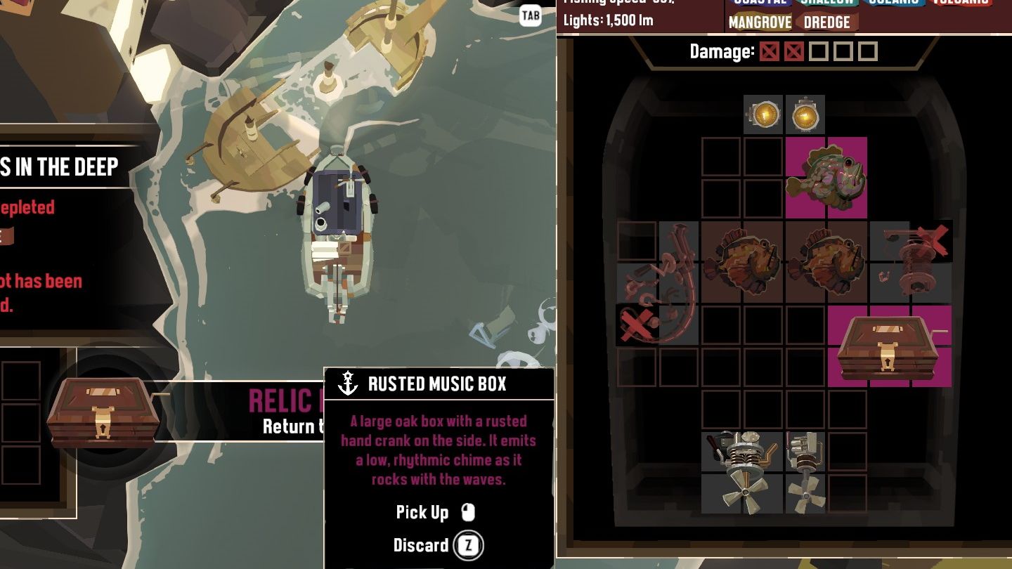 You've collected the Rusted Music Box Relic - Dredge: Hermitage - Pursuits - Dredge Guide
