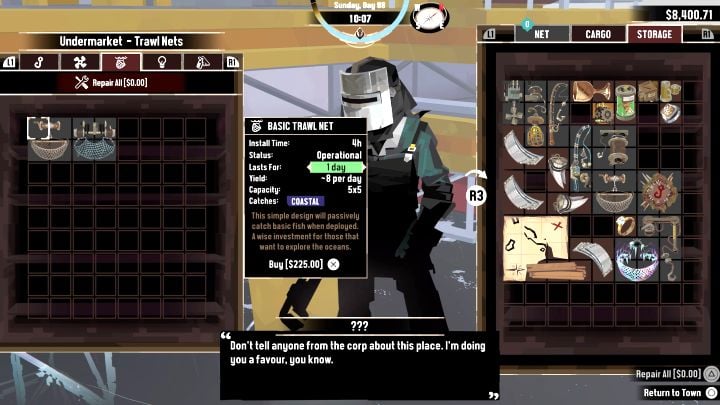 The next step is to construct the Siphon Trawler - Dredge The Iron Rig: How to get Dark Canisters? - FAQ - Dredge Guide