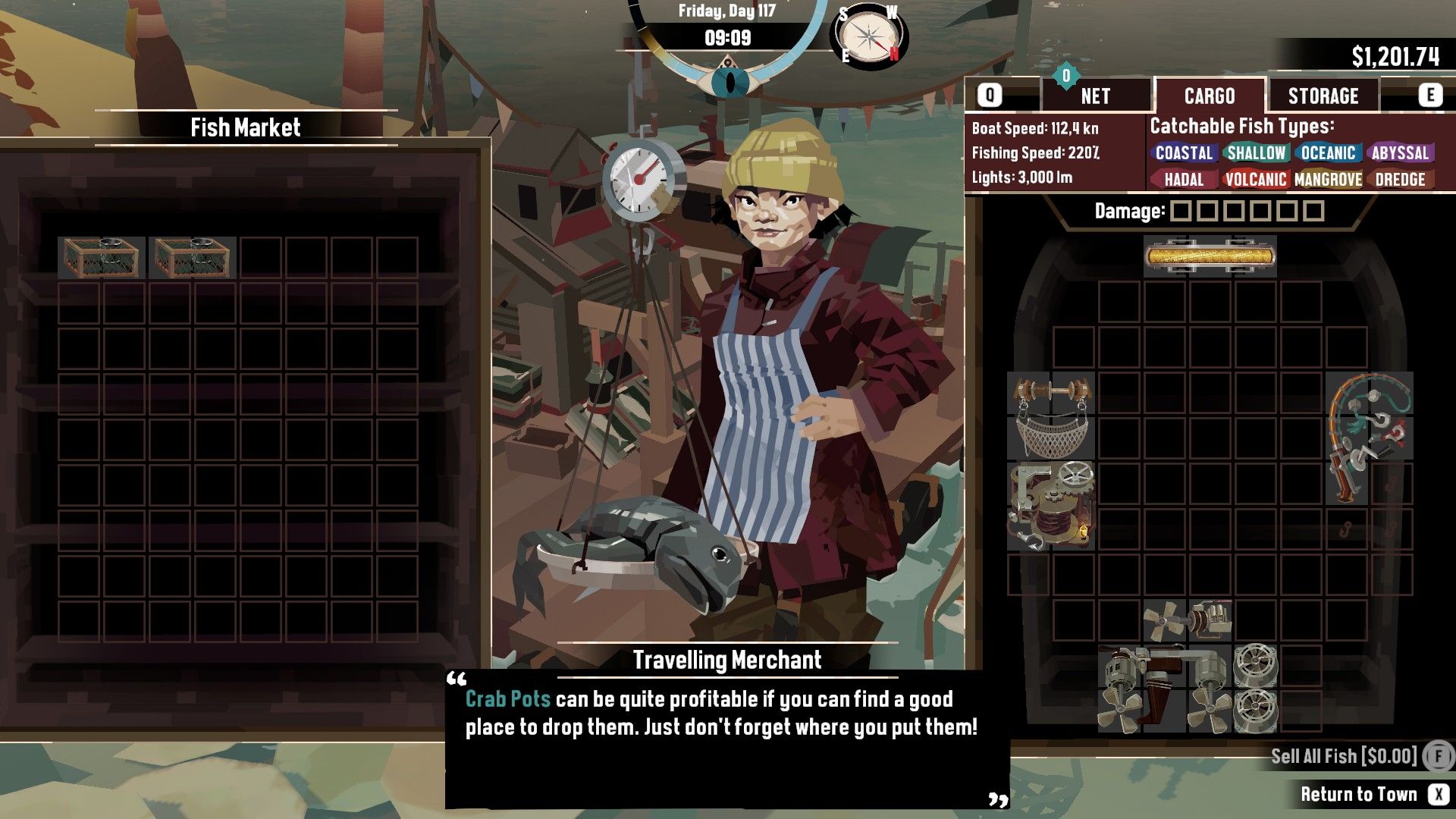 Try to sell the caught specimens as soon as possible - Dredge: Tips and Tricks - Basics - Dredge Guide