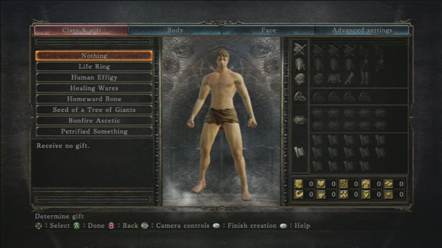 Gift selection screen - 1. The Hero - Dark Souls II - Game Guide and Walkthrough