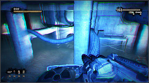 After getting out of the vent, jump along the spools hanging on the water to reach the other shore - 21.2. The Clarifier: Part 2 - Campaign - Duke Nukem Forever - Game Guide and Walkthrough