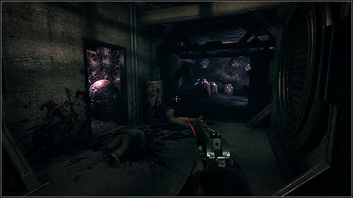 Return to the beginning and go to the room with two workers and a soldier - 17.1. The Shrunk Machine - Campaign - Duke Nukem Forever - Game Guide and Walkthrough