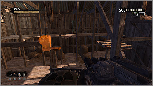 Walk across the pallet and go up the ladder to the last level and use another lever to lower the second ladder - 14. Ghost Town - Campaign - Duke Nukem Forever - Game Guide and Walkthrough