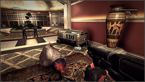 Restock on ammo using the EDF chest, go inside the room with a gold figure and wait for the Assault Commander to appear - 5.3. The Lady Killer: Part 3 - Campaign - Duke Nukem Forever - Game Guide and Walkthrough