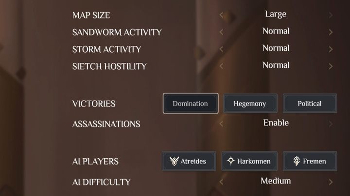 There are three forms of victory in Dune Spice Wars - Dune Spice Wars: Victory conditions - best ways to win - Basics - Dune Spice Wars Guide