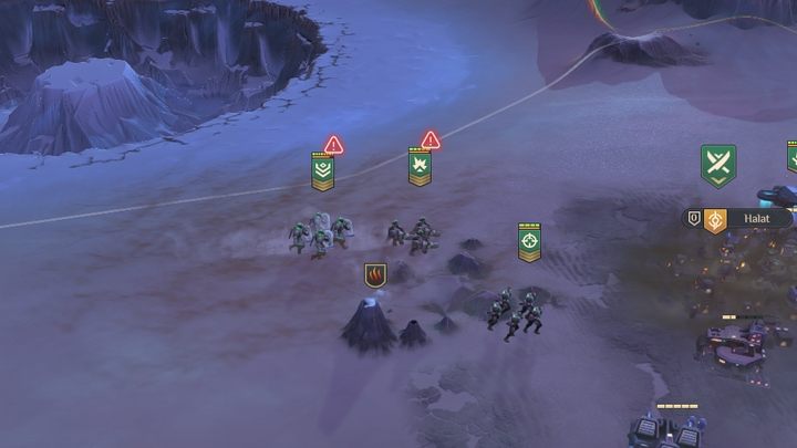 The area that is under threat from the Sandworm's attack is easily visible due to rippling sand - Dune Spice Wars: Sandworm - Basics - Dune Spice Wars Guide