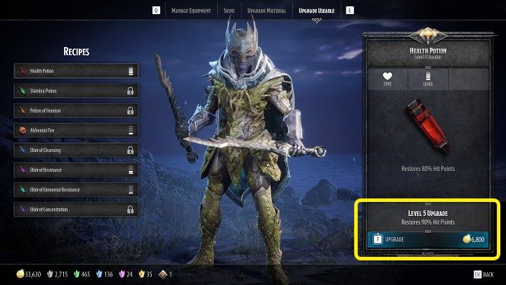 Usable items in D&D Dark Alliance can be upgraded up to Level 5, and for each level you will have to pay a certain amount of gold - Dark Alliance: Items - how to upgrade? - FAQ - Dark Alliance Guide