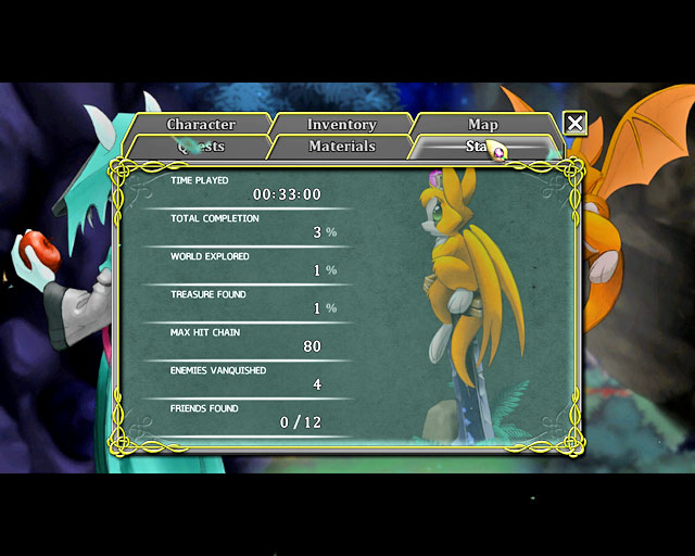 Thanks to the statistics window, you will learn many interesting things - Prologue: The Glade - Walkthrough - Dust: An Elysian Tail - Game Guide and Walkthrough