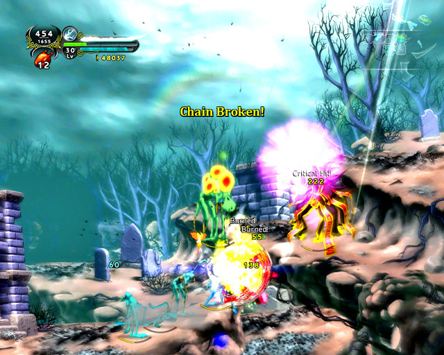 The best way to eliminate the wizard is to use Fidget's projectiles - Chapter 3 - Love - Walkthrough - Dust: An Elysian Tail - Game Guide and Walkthrough