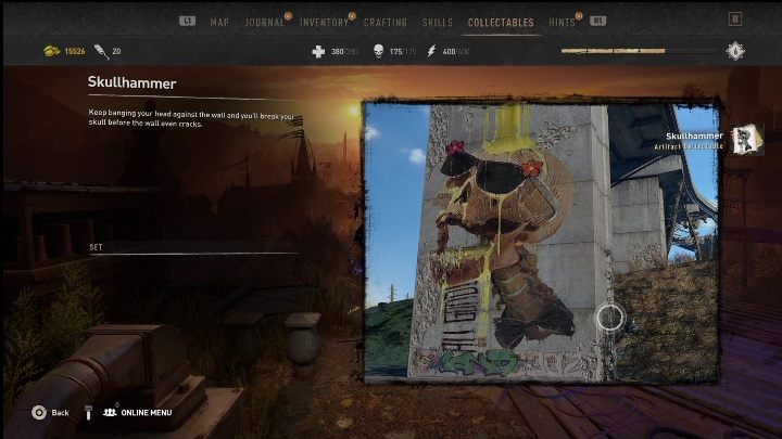 This graffiti tag can be found walking in the eastern part of the location - Dying Light 2: Graffiti Tags (Horseshoe) - list of all - Horseshoe - Dying Light 2 Guide