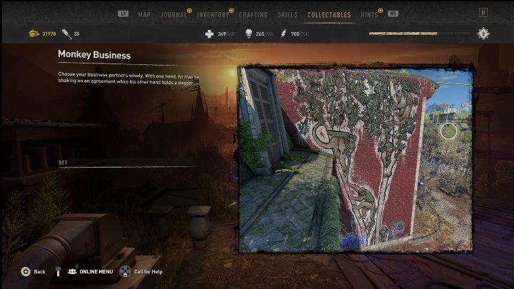 This graffiti can be found on the building between the dark hollow area and a convoy - Dying Light 2: Graffiti Tags (Horseshoe) - list of all - Horseshoe - Dying Light 2 Guide
