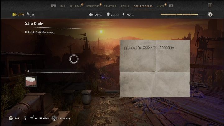 The safe code is hidden in a wicker chest at the foot of the bed - Dying Light 2: Safe codes - list of all - Secrets & Collectables - Dying Light 2 Guide