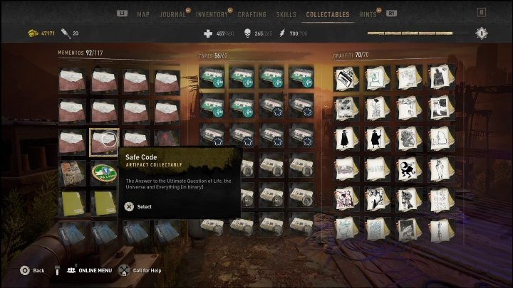 In order to obtain this code, you need to open the container - Dying Light 2: Safe codes - list of all - Secrets & Collectables - Dying Light 2 Guide