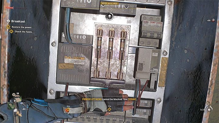 The game will mark the fuse boxes to check - Dying Light 2: Broadcast - walkthrough - Story quest - Dying Light 2 Guide