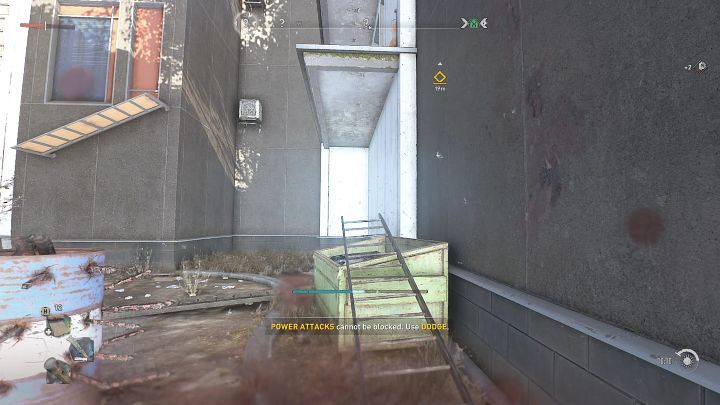 Use your survivor sense to highlight the bloody tracks and follow their trail until you reach the makeshift ramp shown in the picture above - Dying Light 2: The Lost Light - walkthrough - Story quest - Dying Light 2 Guide