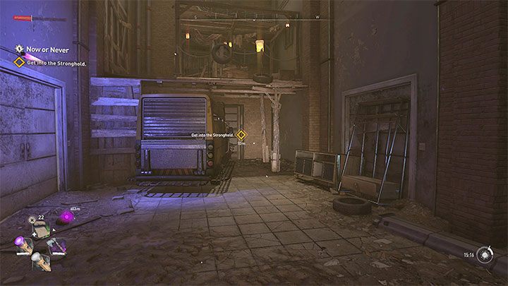 After winning the battle, reach the marked door and then enter the parked van using the passenger door - Dying Light 2: Now or Never - walkthrough - Story quest - Dying Light 2 Guide