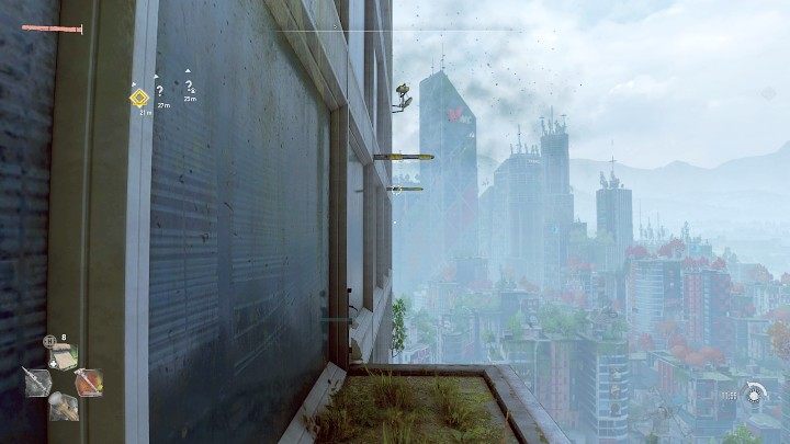 At some of the more complicated moments you will have to combine jumping from pole to pole with using the grappling hook - Dying Light 2: Empire - walkthrough - Story quest - Dying Light 2 Guide