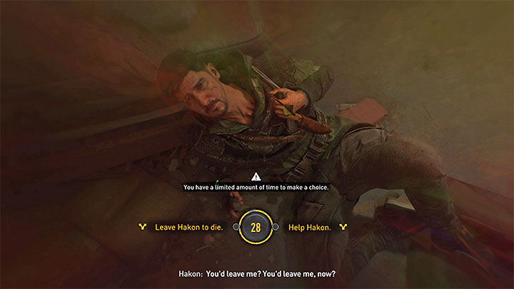 During the conversation with Hakon, he will be suddenly hit by an arrow - Dying Light 2: Revolution - walkthrough - Story quest - Dying Light 2 Guide