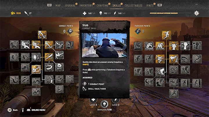 Stabbing is one of the skills from the Combat tree - Dying Light 2: Stab - how to unlock and use? - Combat - Dying Light 2 Guide