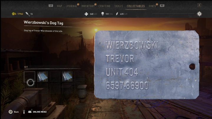 During the main quest, Broadcast, you will have to search the corpses of your comrades who have fallen in battle - Dying Light 2: Mementos (Garrison) - list of all - Garrison - Dying Light 2 Guide