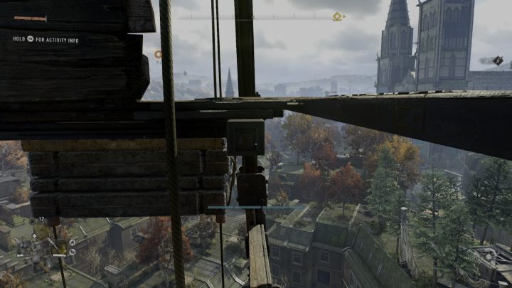 Carefully walk over the beam and climb onto the wooden boards - Dying Light 2: Saint Paul Island - list of all - Windmills - Dying Light 2 Guide