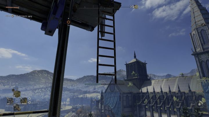 Turn around again and jump to the last bar, then swing around and jump to the ladder that will lead you to the top - Dying Light 2: Saint Paul Island - list of all - Windmills - Dying Light 2 Guide