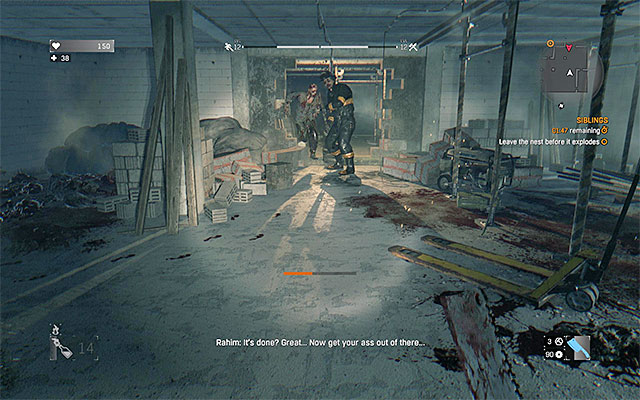 Go past the Goon and start moving away from the building. - 5: Siblings | Main quests - The Slums - Main quests - The Slums - Dying Light Game Guide