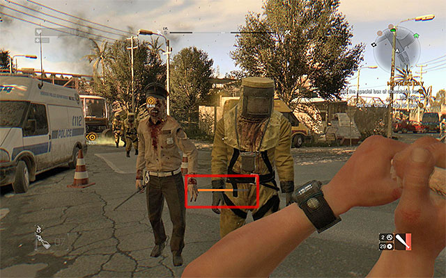 No matter of whether you use a blunt or a sharp weapon, you have to bear in mind that every attack costs you a given amount of stamina - Melee weapons | Combat - Combat - Dying Light Game Guide