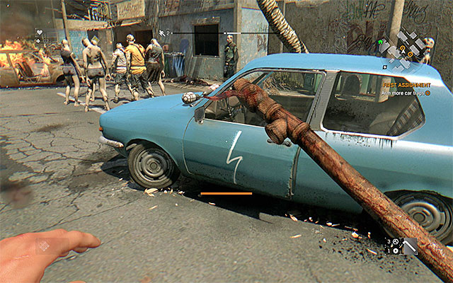 Kill all the Infected or distract them. Then, activate two traps. - 2: First Assignment | Main quests - The Slums - Main quests - The Slums - Dying Light Game Guide