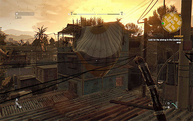 Look for the parachute. - 3: Airdrop | Main quests - The Slums - Main quests - The Slums - Dying Light Game Guide