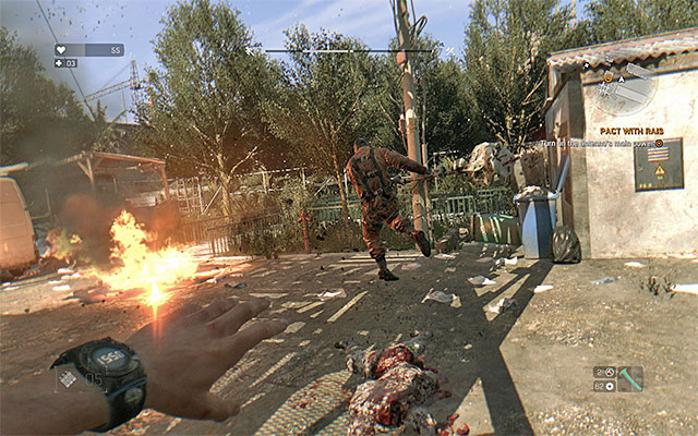 Kill the Goon or lure him away of the switch. - 4: Pact with Rais | Main quests - The Slums - Main quests - The Slums - Dying Light Game Guide