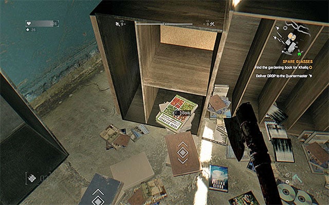 The gardening book is one of the two items that you need to find. - 9: Spare Glasses | Side quests - The Slums - Side quests - The Slums - Dying Light Game Guide
