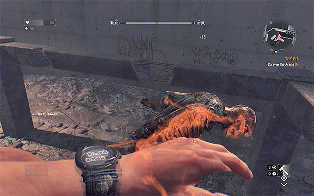 Kill the Runners when they try to climb onto higher platforms. - 6: The Pit | Main quests - The Slums - Main quests - The Slums - Dying Light Game Guide