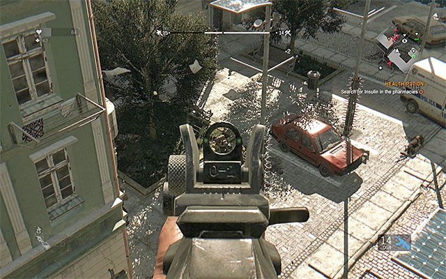 You need to kill off the mercenaries by the drugstore - 9: Health Potion | Side quests - Old Town - Side quests - Old Town - Dying Light Game Guide