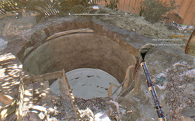 You need to jump into the hole here - 10: Public Face | Main quests - Old Town - Main quests - Old Town - Dying Light Game Guide