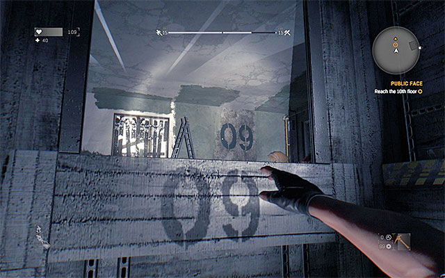 Your goal, while climbing the elevator shaft, is to get to floor 9 - 10: Public Face | Main quests - Old Town - Main quests - Old Town - Dying Light Game Guide