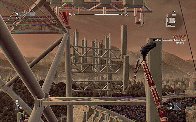 Carefully, jump to reach the tower fragments - 13: Broadcast - part 2 | Main quests - Antenna - Main quests - Antenna - Dying Light Game Guide