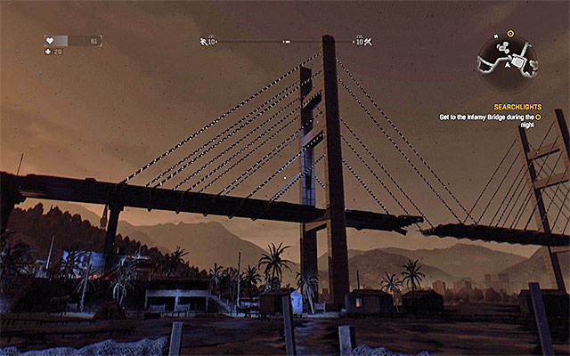 At night, you need to jump off the Infamy Bridge - Achievements | Challenges - Challenges - Dying Light Game Guide
