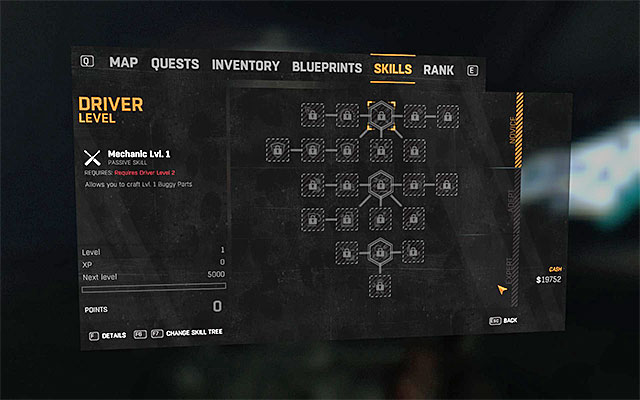 A new skill tree - Driver Tree Skills | The Buggy - The Buggy - Dying Light: The Following Game Guide