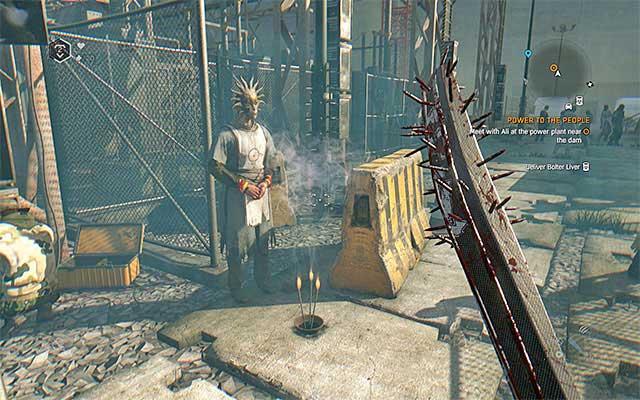 Thanks to the presence of Acolyte Ali, zombies do not attack - Power to the People | Side quests - The Gas Station - The Gas Station | Side Quests - Dying Light: The Following Game Guide