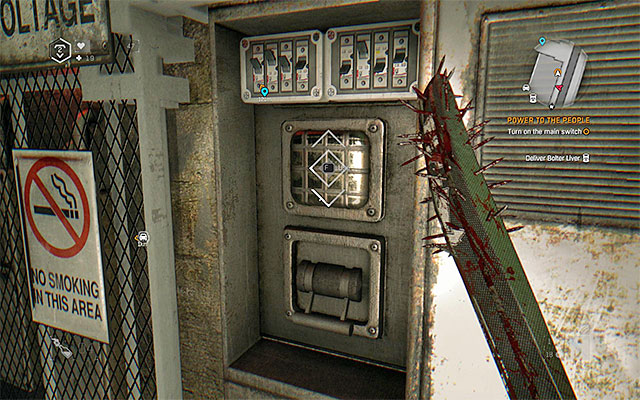 Soon after you start the exploration of the dam, you will watch a cutscene, from which you learn that a mutant appeared around - Power to the People | Side quests - The Gas Station - The Gas Station | Side Quests - Dying Light: The Following Game Guide